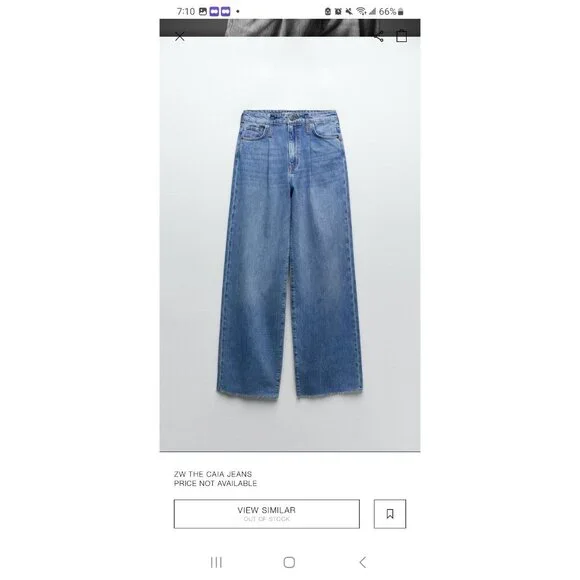 Zara Caia Relaxed Fit Front Pleat Wide Leg High Waist Jeans SZ 12 - Picture 4 of 9